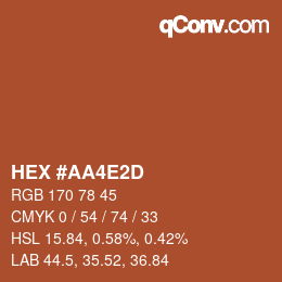 颜色代码: HEX #AA4E2D | qconv.com