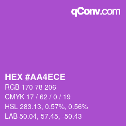 カラーコード: HEX #AA4ECE | qconv.com