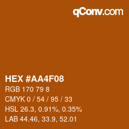 カラーコード: HEX #AA4F08 | qconv.com