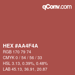 カラーコード: HEX #AA4F4A | qconv.com