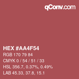 Color code: HEX #AA4F54 | qconv.com