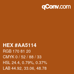 カラーコード: HEX #AA5114 | qconv.com