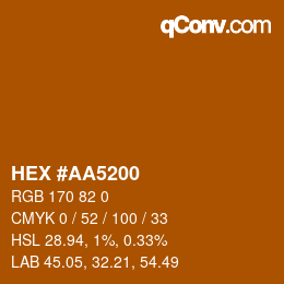 カラーコード: HEX #AA5200 | qconv.com