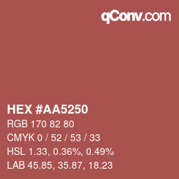 颜色代码: HEX #AA5250 | qconv.com