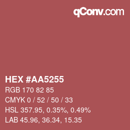 Color code: HEX #AA5255 | qconv.com