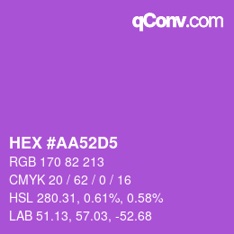 カラーコード: HEX #AA52D5 | qconv.com
