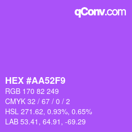 Color code: HEX #AA52F9 | qconv.com