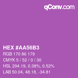 颜色代码: HEX #AA56B3 | qconv.com