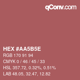 カラーコード: HEX #AA5B5E | qconv.com
