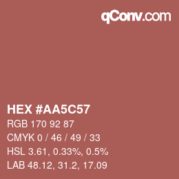 Color code: HEX #AA5C57 | qconv.com