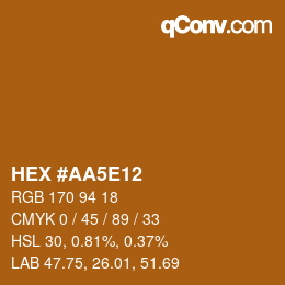 Color code: HEX #AA5E12 | qconv.com