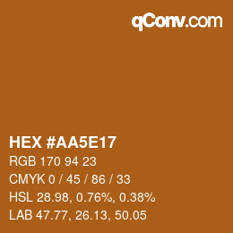 Color code: HEX #AA5E17 | qconv.com