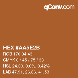 Color code: HEX #AA5E2B | qconv.com