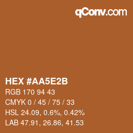 Code couleur: HEX #AA5E2B | qconv.com