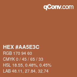 Color code: HEX #AA5E3C | qconv.com