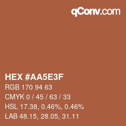 Color code: HEX #AA5E3F | qconv.com