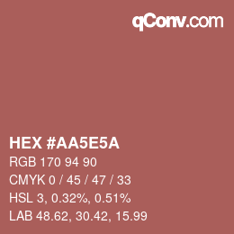 カラーコード: HEX #AA5E5A | qconv.com