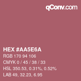 Color code: HEX #AA5E6A | qconv.com