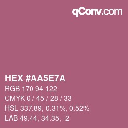 Color code: HEX #AA5E7A | qconv.com