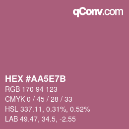 Color code: HEX #AA5E7B | qconv.com