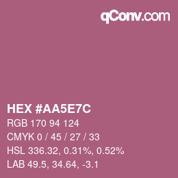 Color code: HEX #AA5E7C | qconv.com
