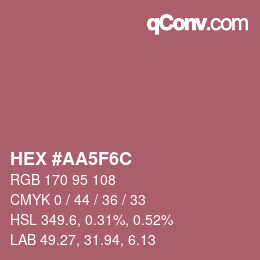 Color code: HEX #AA5F6C | qconv.com