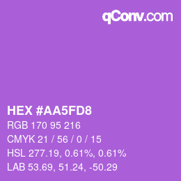 颜色代码: HEX #AA5FD8 | qconv.com