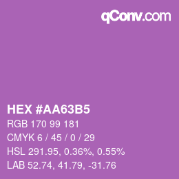 颜色代码: HEX #AA63B5 | qconv.com