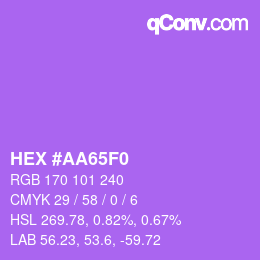 Color code: HEX #AA65F0 | qconv.com
