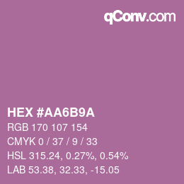 Color code: HEX #AA6B9A | qconv.com