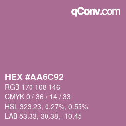 Color code: HEX #AA6C92 | qconv.com