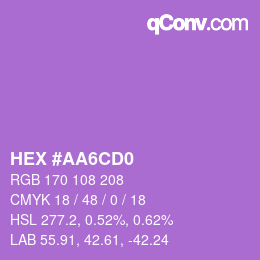 カラーコード: HEX #AA6CD0 | qconv.com