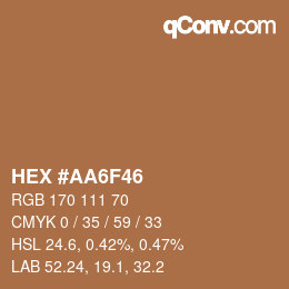 Farbcode: HEX #AA6F46 | qconv.com