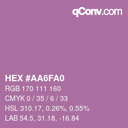 Código de color: HEX #AA6FA0 | qconv.com