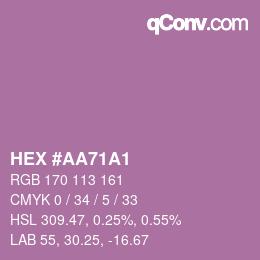Farbcode: HEX #AA71A1 | qconv.com