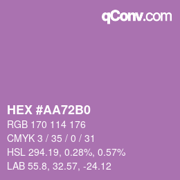 カラーコード: HEX #AA72B0 | qconv.com