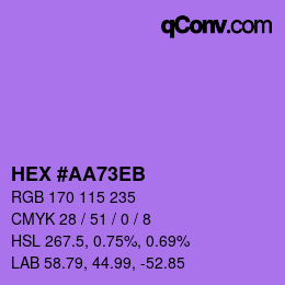 Color code: HEX #AA73EB | qconv.com