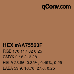 Código de color: HEX #AA75523F | qconv.com