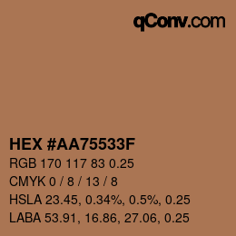 Código de color: HEX #AA75533F | qconv.com