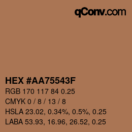 カラーコード: HEX #AA75543F | qconv.com