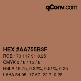Código de color: HEX #AA755B3F | qconv.com