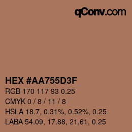 Código de color: HEX #AA755D3F | qconv.com