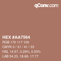 Farbcode: HEX #AA7564 | qconv.com