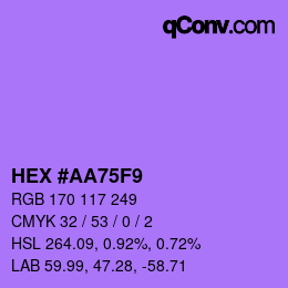 Color code: HEX #AA75F9 | qconv.com