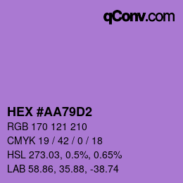 Color code: HEX #AA79D2 | qconv.com