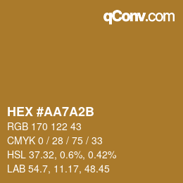 カラーコード: HEX #AA7A2B | qconv.com