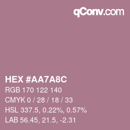 カラーコード: HEX #AA7A8C | qconv.com