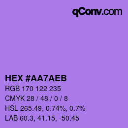 Color code: HEX #AA7AEB | qconv.com