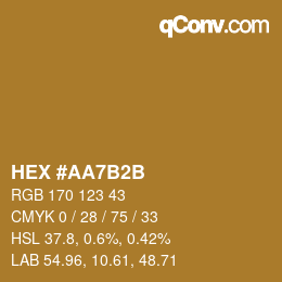 カラーコード: HEX #AA7B2B | qconv.com