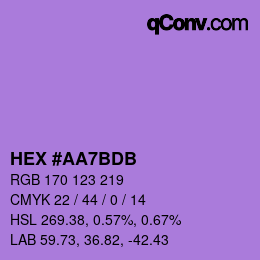 颜色代码: HEX #AA7BDB | qconv.com